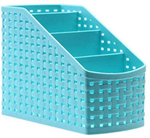 Rixim Plastic Imitation Rattan Design Kitchen Toilet 4 Slots Storage Basket Box Storage Basket (Pack of 1) Storage Basket Storage Basket