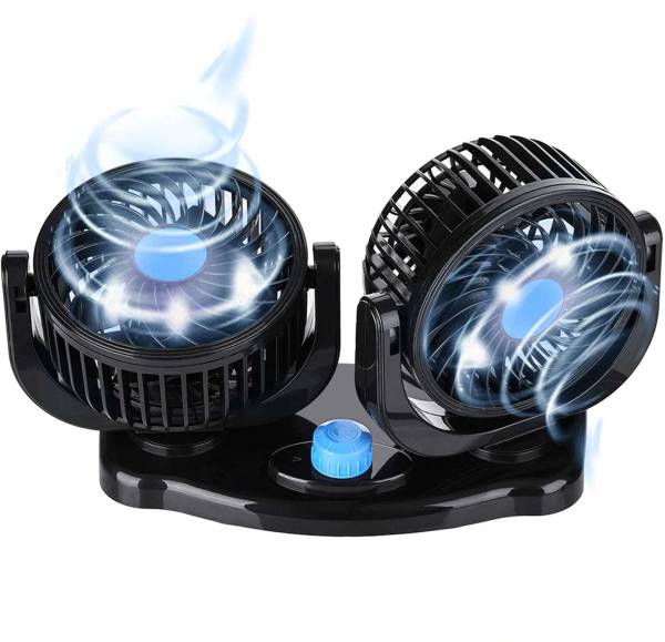 KARDECK Car Fan 12V 360 Head 2 Speed Quiet Strong for All Auto Vehicles-115 Car Interior Fan 