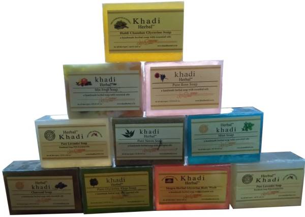 Khadi Herbal Natural Handmade Soaps - 10 Flavours