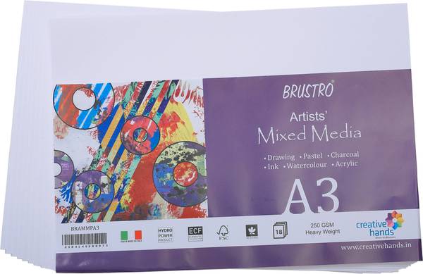 BRuSTRO mixed media paper unruled A3 250 gsm Multipurpose Paper