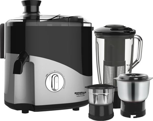 MAHARAJA WHITELINE JX1-157 Odacio Plus 550 W Juicer Mixer Grinder (3 Jars, Black, Grey)