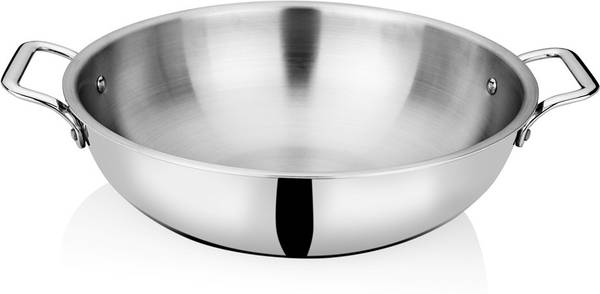 bhalaria Stainless Steel Triply Kadai 32Cm 4.5 Ltr Kadhai 32 cm diameter 4.5 L capacity
