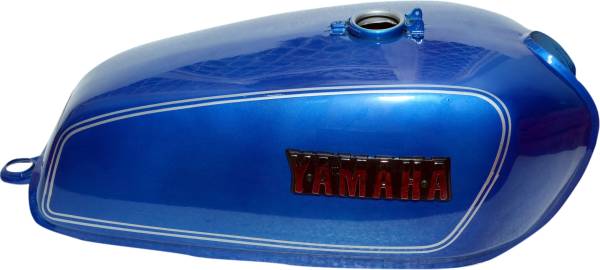 THE ONE CUSTOM PETROL TANK YAMAHA RX100 BLUE WITH SILVER LINING Magnetic Yamaha RX 100 Bike Tank Cover
