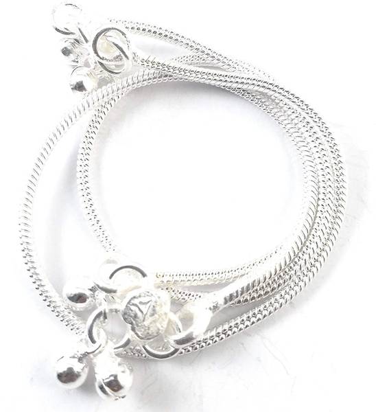 TIRUPATI Deals New Special 925 Sterling Silver Plain Snake Chain Design, Flat and Smooth, Simple and Sober Ethnic Traditional Anklet Jewellery Payal f...