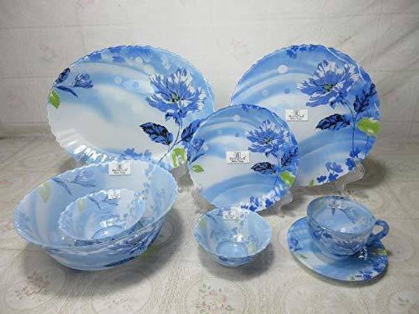 Henniger Pack of 45 Glass Luxury Glass Dinner Set 45 Pcs Dinner Set