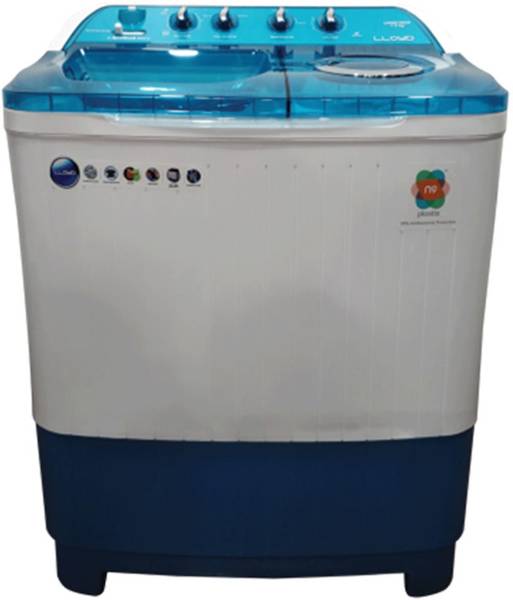 Lloyd 8 kg Semi Automatic Top Load Washing Machine (LWMS80BDB, White & Blue)