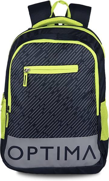 Optima Polyester 15.6-inch Black Water Resistant Travel Laptop/Business Slim Durable College/School Backpack 28 L Laptop Backpack