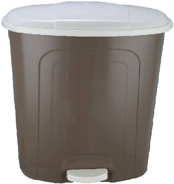 AK HUB New Stylish Pedal Dustbin - Beige (13LTR( Plastic Dustbin