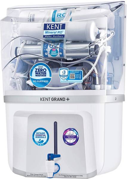 KENT Grand + 9 L RO + UV + UF + TDS Control Water Purifier Suitable for all - Borewell, Tanker, Municipality Water(White) Flipkart Deal