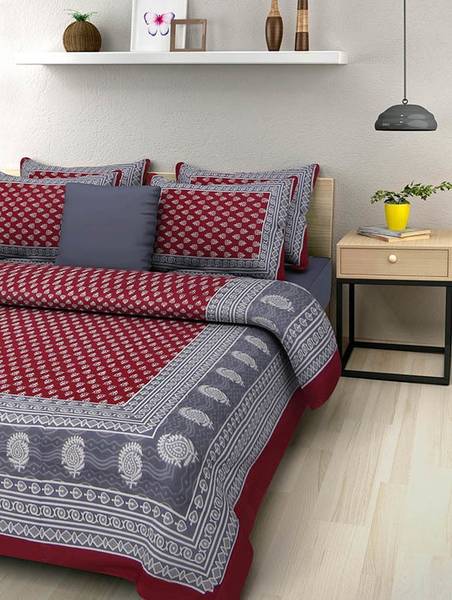 Deepa 144 TC Cotton Double Printed Flat Bedsheet
