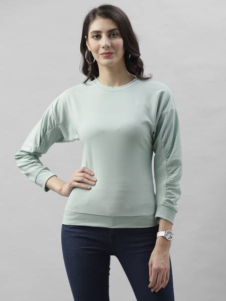 ATHENA Casual Full Sleeve Solid Women Light Green Top