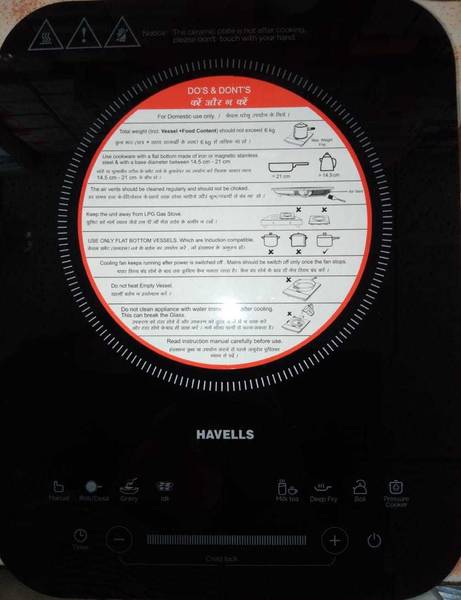 Havells Insta DT 2000 W Induction Cooktops Black Price in India Specifications Comparison 12th February 2025 Pricee