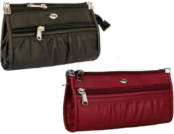 ZEXA PERROS Casual, Party, Formal, Sports Maroon, Black Clutch