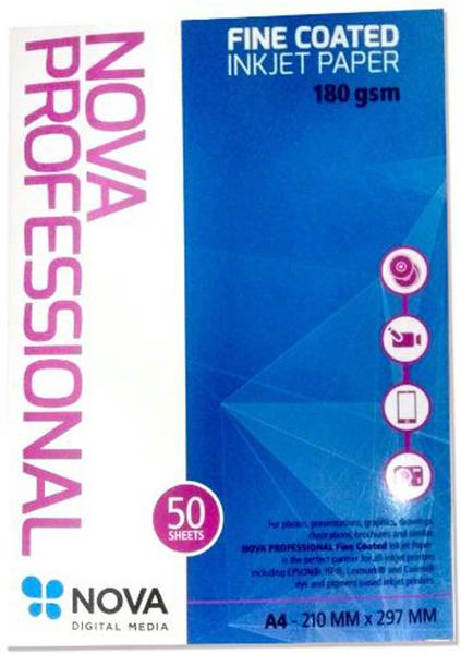 NOVA 180 GSM 50 SHEET GLOSSY A4 180 gsm A4 paper