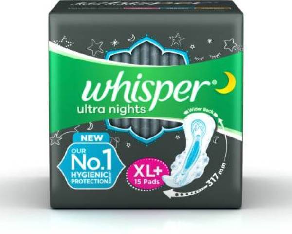 Whisper Ultra Night Sanitary Pads - XL Plus (15 Pads) Sanitary Pad