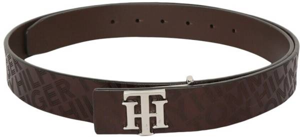 TOMMY HILFIGER Men & Women Casual Brown Genuine Leather Belt