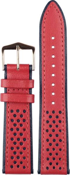 Exor Exquisite Blue & Red colour With Sandwich Finish Of 20 mm Genuine Leather Watch Strap