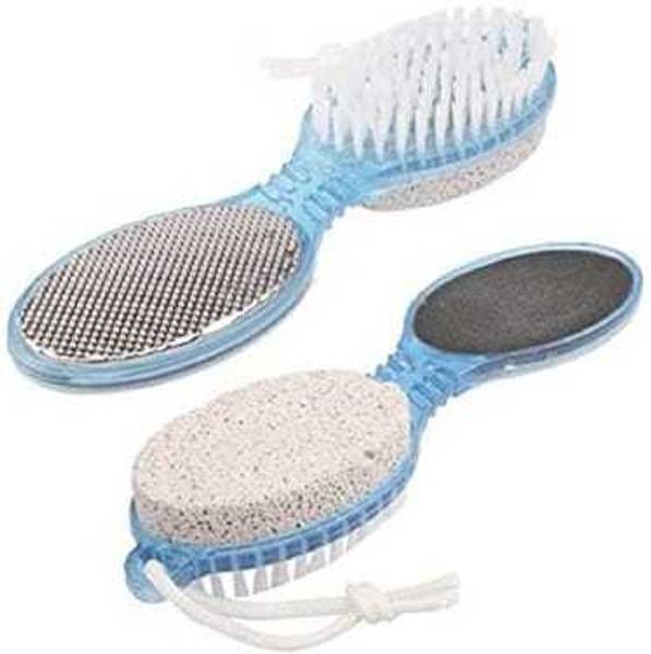 World Wide Villa 4 IN 1 FOOT SCRUBBER ,PEDICURE PADDLE BRUSH WITH PUMICE STONE MULTICOLOR