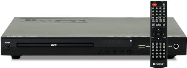 CASTOR CT0932HD 5.1 DVD Player with Built-in Amplifier,HDMI & USB Copy Function, Karaoke Function, Black 2 inch DVD Player