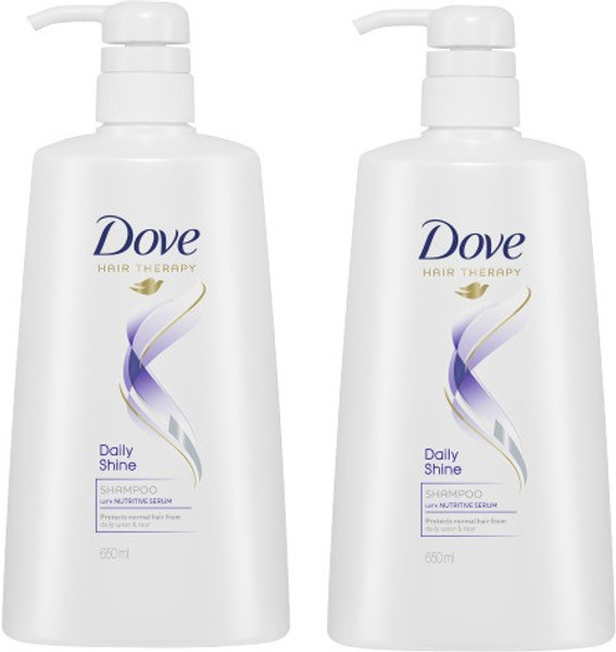 Dove Hair Therapy Daily Shine Shampoo (650ML, Pack Of 2)