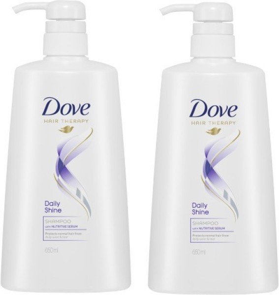 Dove Hair Therapy Daily Shine Shampoo (650ML, Pack Of 2)