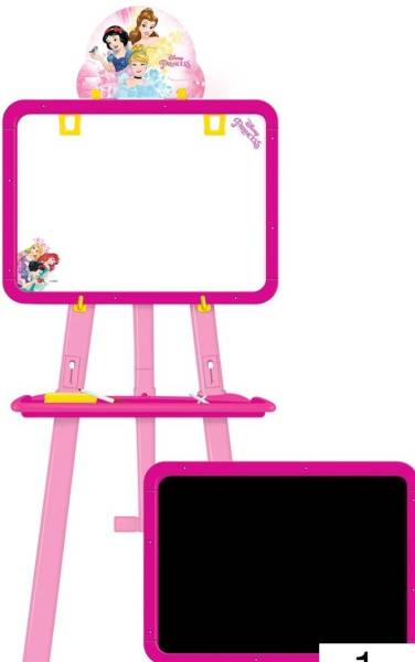 Jayaansh Traders 5 in 1 Dual Sided Princess Easel Board for Educational Learning Activities (Multi functional White & Black board)
