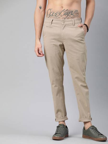 Roadster Regular Fit Men Beige Trousers