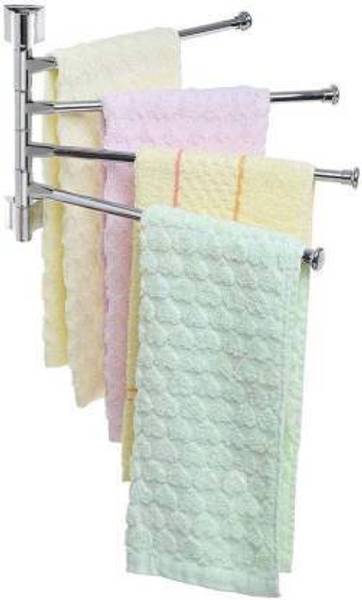 iSTAR 4-Arm Bathroom Swing Hanger Towel Bar/Wall Mounted Swivel Towel Bar Holder for Bathroom/Towel Stand/Towel Hanger 12" inch Long/Bathroom Accessor...