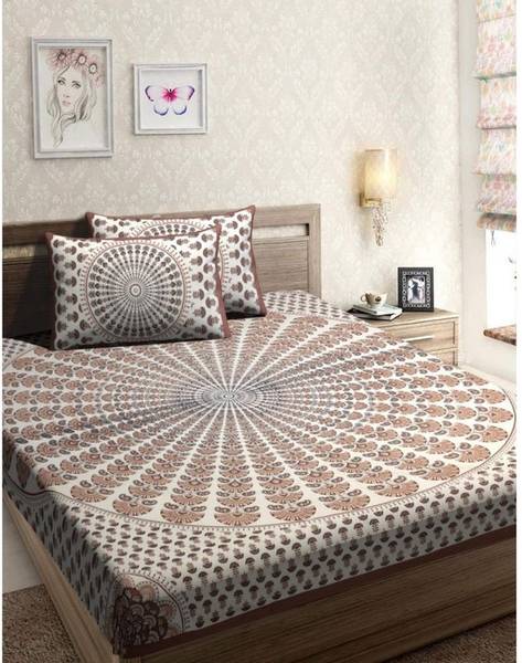 RATAN LAL TRADING 250 TC Cotton Double Solid Flat Bedsheet