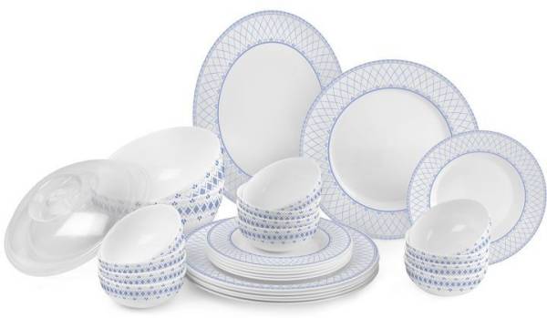 cello Pack of 29 Opalware Ariana Infinity Blue 29 Pcs Dinner Set