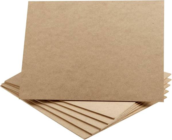 Whittlewud 3.4mm Pack of 6 Blank MDF Board Sheets for Art & Crafts Pine Wood Veneer