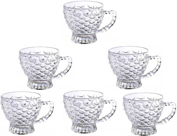 K AND D BROTHERS Pack of 6 Glass Crystal Clear Bubble Glass Tea & Coffee Cup
