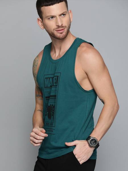 Kook N Keech Marvel Printed Men Round Neck Blue T-Shirt