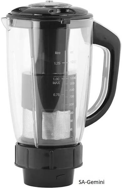 Gemini Black Plastic Juicer Jar with Filter 1250 ml SAGem Mixer Juicer Jar