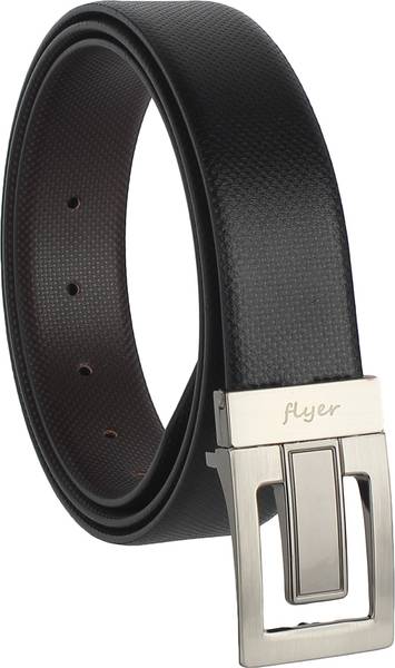 FLYER Men Formal, Casual, Evening, Party Black, Brown Artificial Leather Reversible Belt