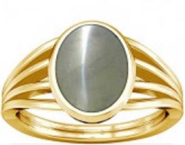 KUNDLI GEMS Stone Cat's Eye Gold Plated Ring