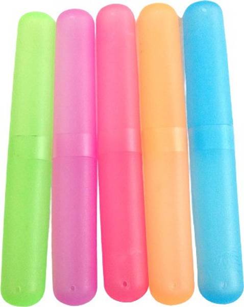 yatin enterprise 5 PCS Piece Plastic Toothbrush Cover DED50 Multi Color Plastic Toothbrush Holder