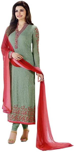 MF Retail Georgette Embroidered Salwar and Dupatta Material