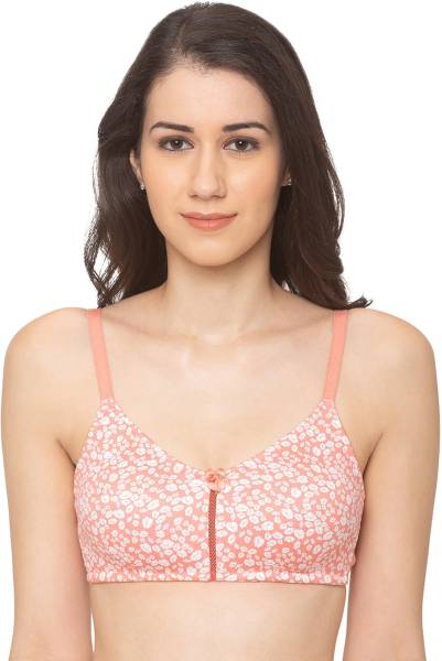 Candyskin Women's Cotton Pink Bra with Full Cups (Flower Print Non