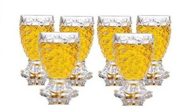 POPLENS (Pack of 6) Pineapple Shape Glass Glass Set Water/Juice Glass