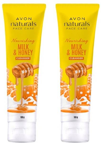AVON Naturals Honey & Milk Nourishing Cleanser , 100 g Each (Set of 2) Face Wash