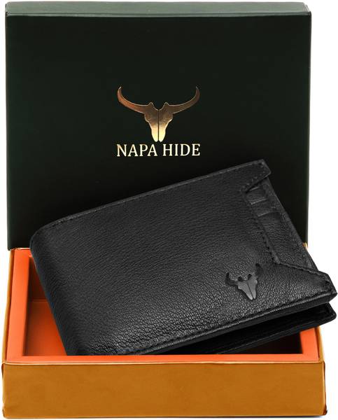 napa hide Men Black Genuine Leather Wallet