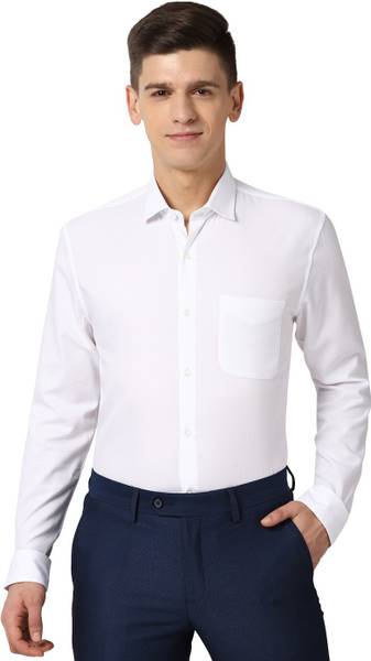 PETER ENGLAND Men Geometric Print Formal White Shirt