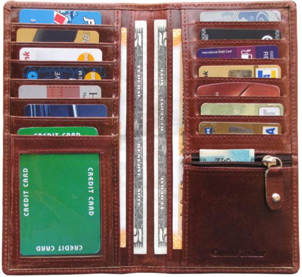 ABYS 100% Genuine Leather Bombay Brown Lady,s Wallet||Card Holder||Travel Document Holder||Passport Holder ||Special Gift For Women & Girl,s