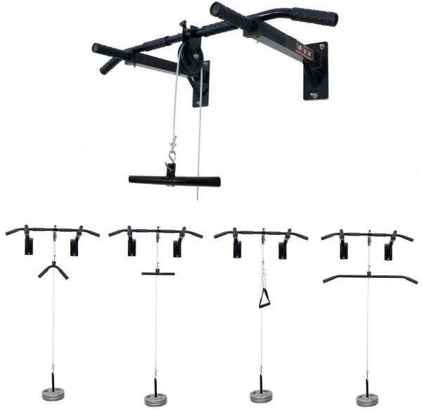 Allyson Fitness Pull Up Bar Wall Mounted Chin Up Bar Side Pulley with Lats Bar Tricep Bar U Bar Pull up Bar Price History