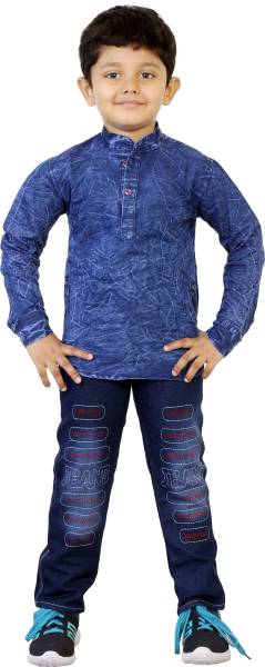 Hizume Boys Casual Kurta Jeans