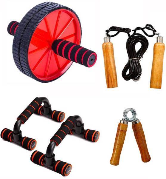 L'AVENIR FITNESS Kit of Ab Exerciser + Adjustable Push Up Bar + Jump Rope + Hand Grip Fitness Accessory Kit Kit