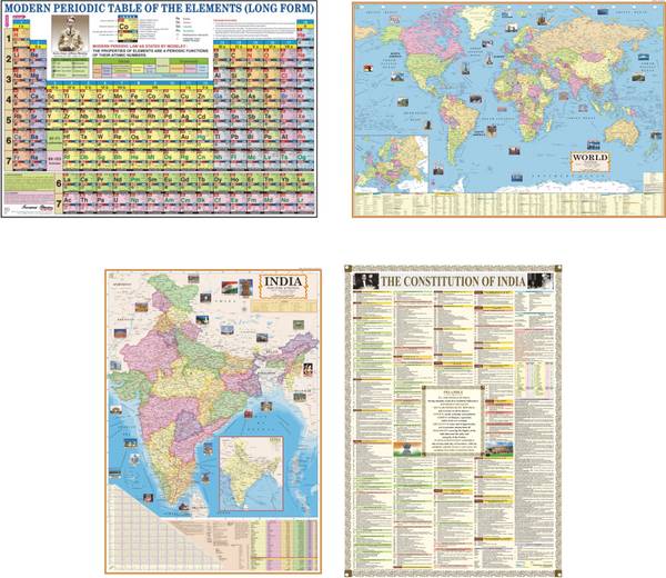 INDIA MAP , WORLD MAP , PERIODIC TABLE CHART & INDIAN CONSTITUTION