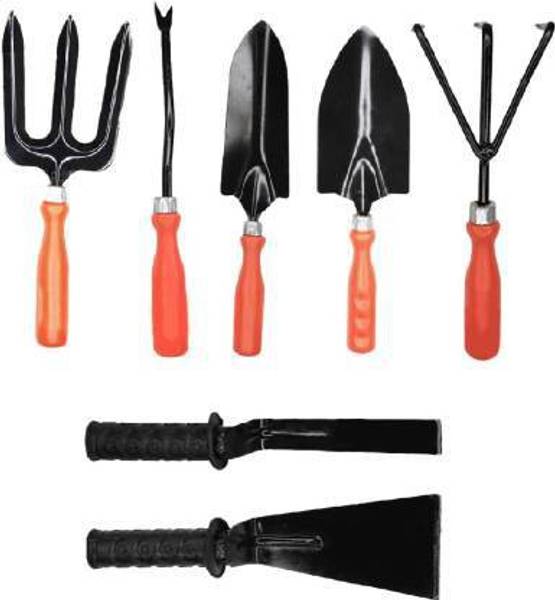 fitweight 5 Garden Tool + Khurpi 1" + Khurpi 3" Garden Tool Kit (7 Tools) Garden Tool Kit