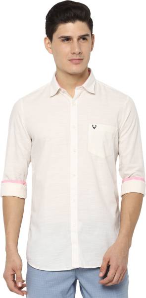 Allen Solly Men Solid Casual Cream Shirt